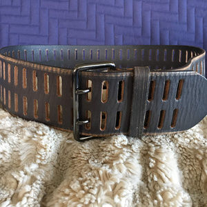Linea Pelle: Dark Brown Wide Belt, Med